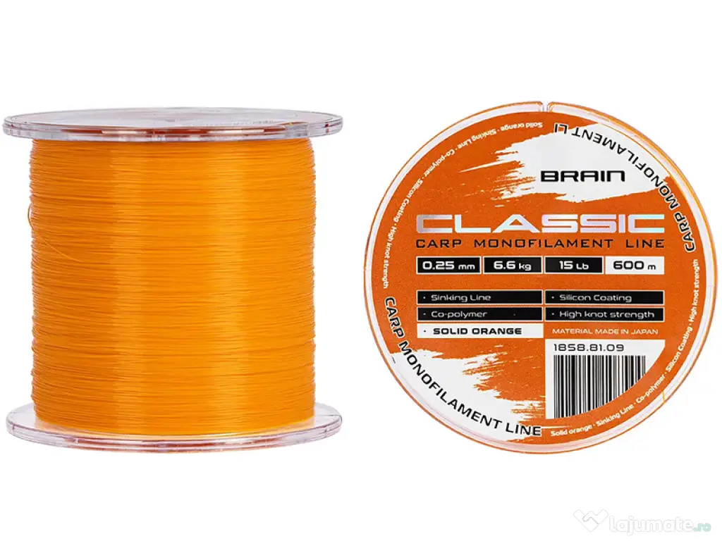 Fir monofilament Brain Classic Carp Line Solid Orange 600m, 0.30mm