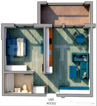 Apartament 2 camere, 46 mp, zona Giroc, pret cu TVA Inclus