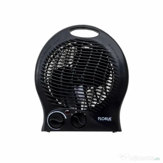 Aeroterma neagra cu 2 nivele de putere 1000/2000w, termostat reglabil / ZLN 6172