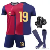 Set de antrenament de fotbal pentru băieți, tricou, șorturi, șosete, protejări pentru tibie – Roșu-Albastru 26 