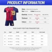 Set de antrenament de fotbal pentru băieți, tricou, șorturi, șosete, protejări pentru tibie – Roșu-Albastru 26 