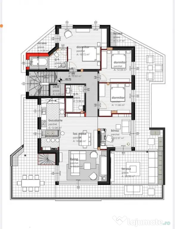 Penthouse 5 camere | 138 mp + terasă 120 mp | Panoramă Clu - Floresti (Cluj)