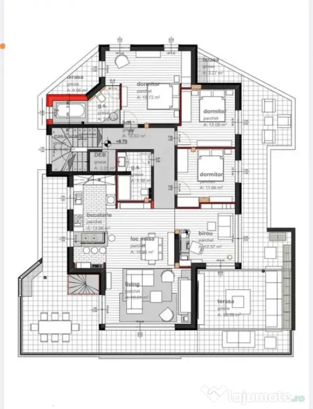 Penthouse 5 camere | 138 mp + terasă 120 mp | Panoramă Clu - Floresti (Cluj)