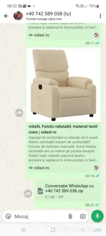 Fotoliu nou împachetat