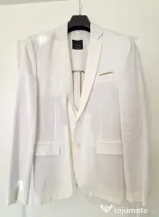 Sacou bărbătesc de in, Zara alb ivory, mărimea 48 