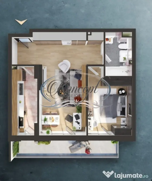 Elite City, 2 camere finisat, cu terasa si parcare subterana - Cluj-Napoca (Cluj)