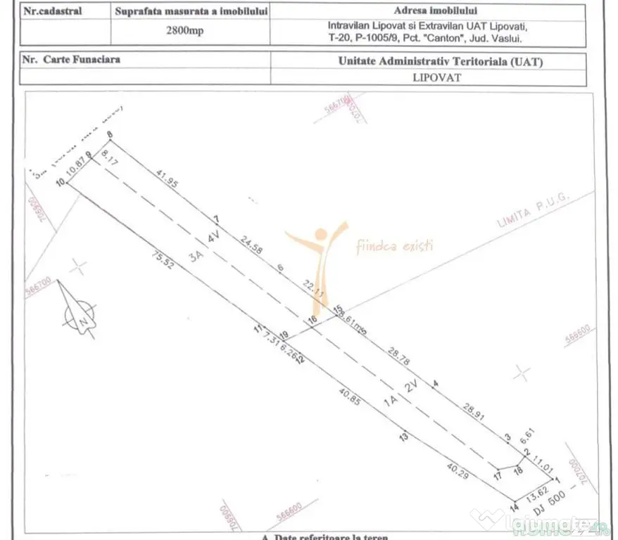 Teren 2800 mp partial intravilan | punct Canton | Lipovat | Vaslui - Lipovat (Vaslui)