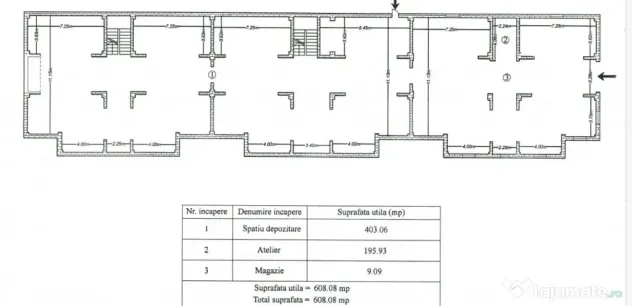 Spatiu comercial de inchirat, 600 mp, zona Vișoianu - Lunca Cetatuii (Iasi)