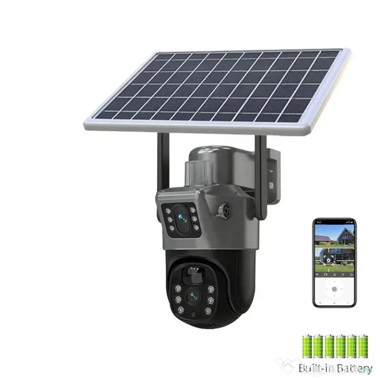 Cameră Solară AOV V2 Dual-Lens – 4G + WIFI, Radar + PIR, Panou Solar