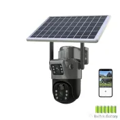 Cameră Solară AOV V2 Dual-Lens – 4G + WIFI, Radar + PIR, Panou Solar 