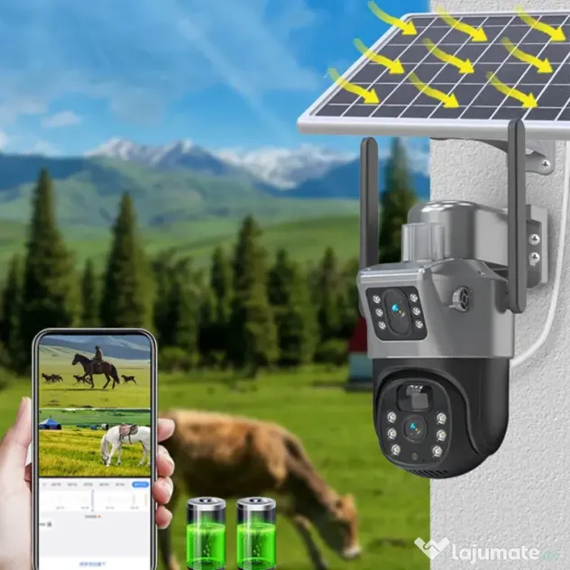 Cameră Solară AOV V2 Dual-Lens – 4G + WIFI, Radar + PIR, Panou Solar