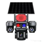 Camera de securitate solara, cu consum redus – 4G, AI, 3 lentile si 3 ecrane