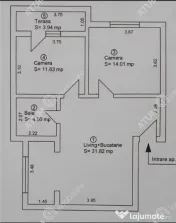Apartament cu 3 camere decomandate etaj intermediar zona Tur 