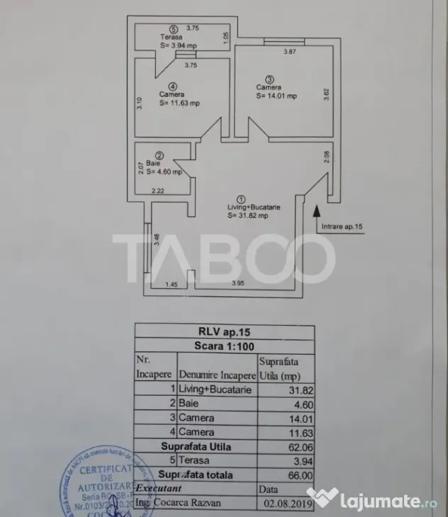 Apartament 3 camere decomandat mobilat balcon parcare Turnis - Sibiu (Sibiu)