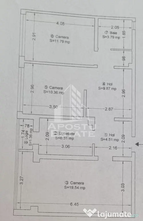 Apartment 3 camere de vanzare, centrala proprie, Cetatii, Timisoara - Timisoara (Timis)