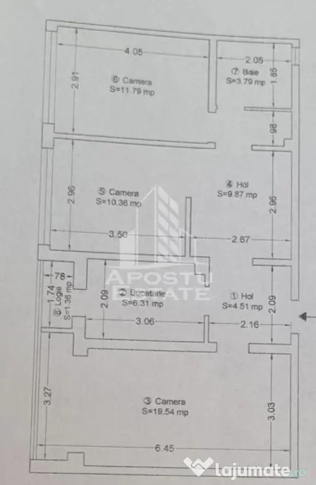 Apartment 3 camere de vanzare, centrala proprie, Cetatii, Timisoara - Timisoara (Timis)