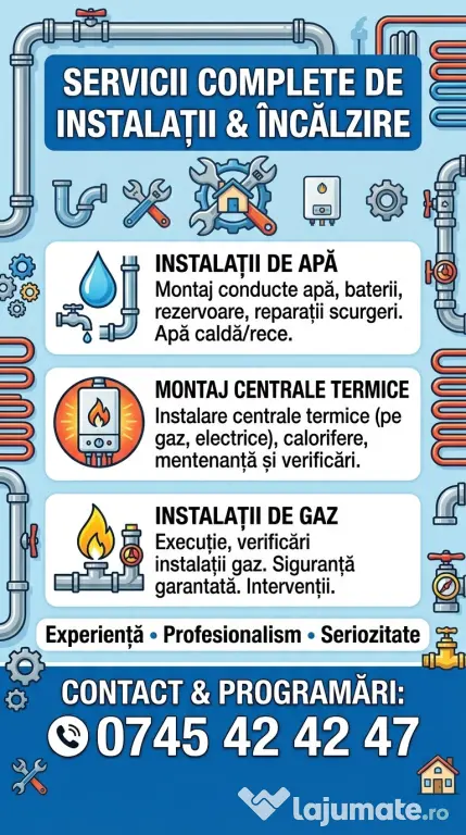 Instalare centrală și încălzire