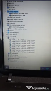 Laptop i7 2670QM, 8GB RAM, SSD 256GB – baterie 2 ore, funcțional 