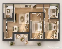 Apartament 3 camere, 81 mp utili + terasă 15 mp, etaj 8, zo 