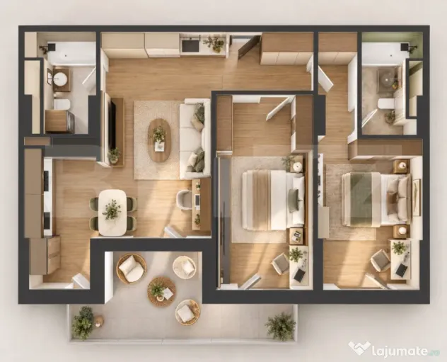 Apartament 3 camere, 81 mp utili + terasă 15 mp, etaj 8, zo - Cluj-Napoca (Cluj)