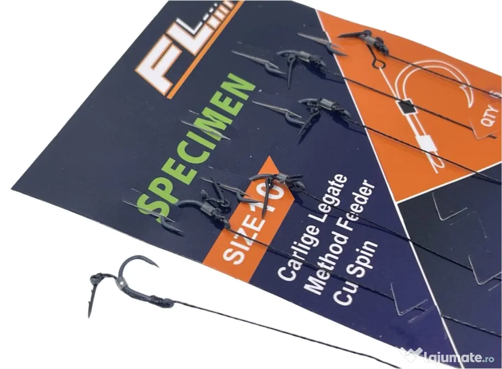 FL SET RIGURI FL METHOD FEEDER CU SPIN 7mm, CARLIG SPECIMEN, 6buc Nr. 8
