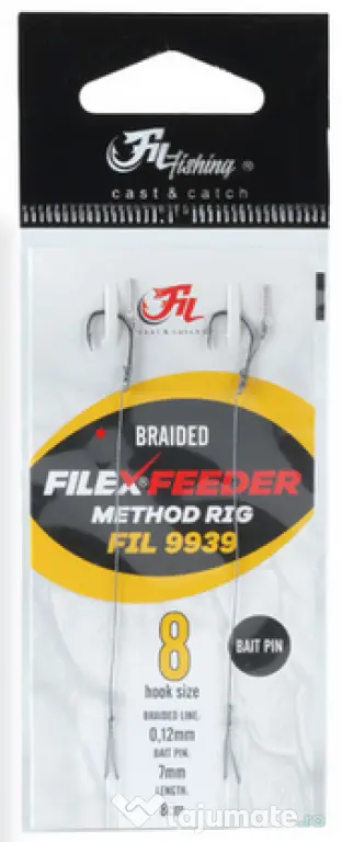 FILFISHING CARLIGE LEGATE FILEX METHOD FEEDER RIG CU FIR TEXTIL 0.12mm Nr 8