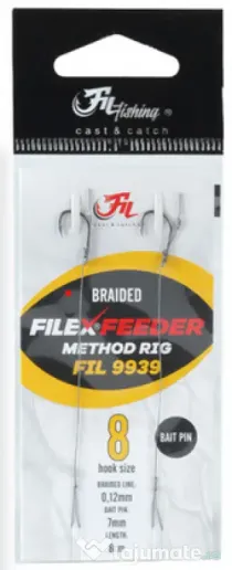 FILFISHING CARLIGE LEGATE FILEX METHOD FEEDER RIG CU FIR TEXTIL 0.12mm Nr 8