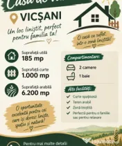 CASĂ DE VÂNZARE ÎN VICȘANI – SPAȚIU, LINIȘTE ȘI NAT