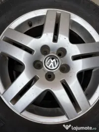 Set 4 Jante aliaj originale VW 6Jx15 ET38 + anvelope pentru Golf 4/Bora