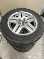 Set 4 Jante aliaj originale VW 6Jx15 ET38 + anvelope pentru Golf 4/Bora 