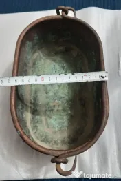Cazan cratita ovala de cupru 24 cm. lungime 