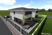 Casă Individuală P+1 Stil Cub, 4 Camere Decomandate | Placă de Beton peste Etaj 