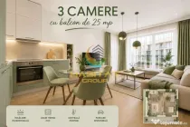 Vânzare Apartament 3 camere | Terasa 25 mp | Popești Leordeni | Metrou Berceni
