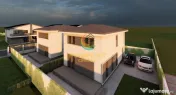 Casă cubică P+1, 142mp utili, placă beton peste etaj, 250mp teren 