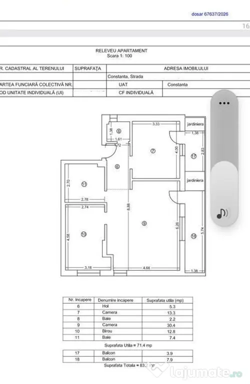 Tomis plus - apartament 3 camere cu loc de parcare inclus - Constanta (Constanta)