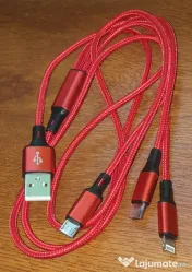 Cablu 3 în 1 USB – USB-C / Micro USB / Lightning