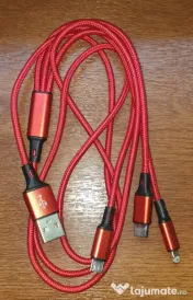 Cablu 3 în 1 USB – USB-C / Micro USB / Lightning