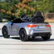 Masinuta electrica Bmw M4 2x45W, 12V 7Ah, cu roti moi, scaun tapitat culoare gri 