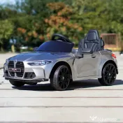 Masinuta electrica Bmw M4 2x45W, 12V 7Ah, cu roti moi, scaun tapitat culoare gri 