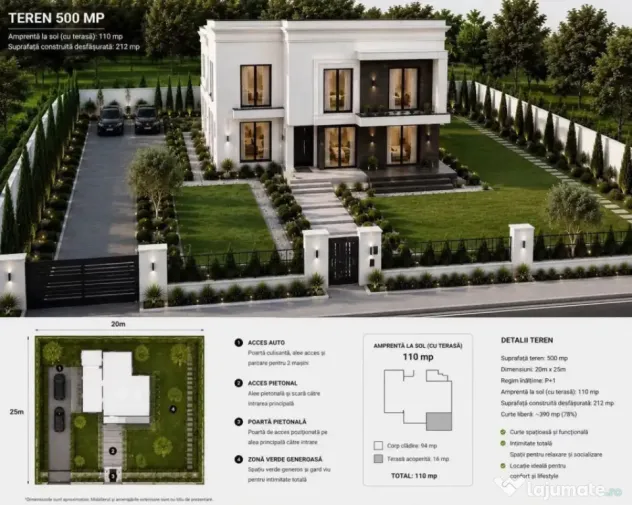Vilă de lux în zona Selgros Craiova, teren 500 mp, parcare - Craiova (Dolj)