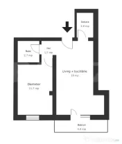 Apartament 2 camere, 42mp, loc de parcare inclus - Valea Lup 