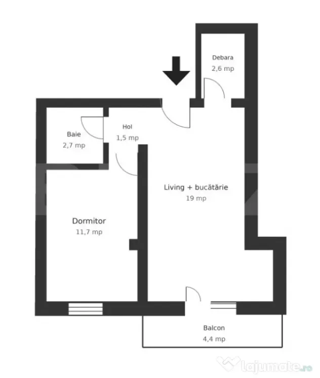 Apartament 2 camere, 42mp, loc de parcare inclus - Valea Lup - Valea Lupului (Iasi)