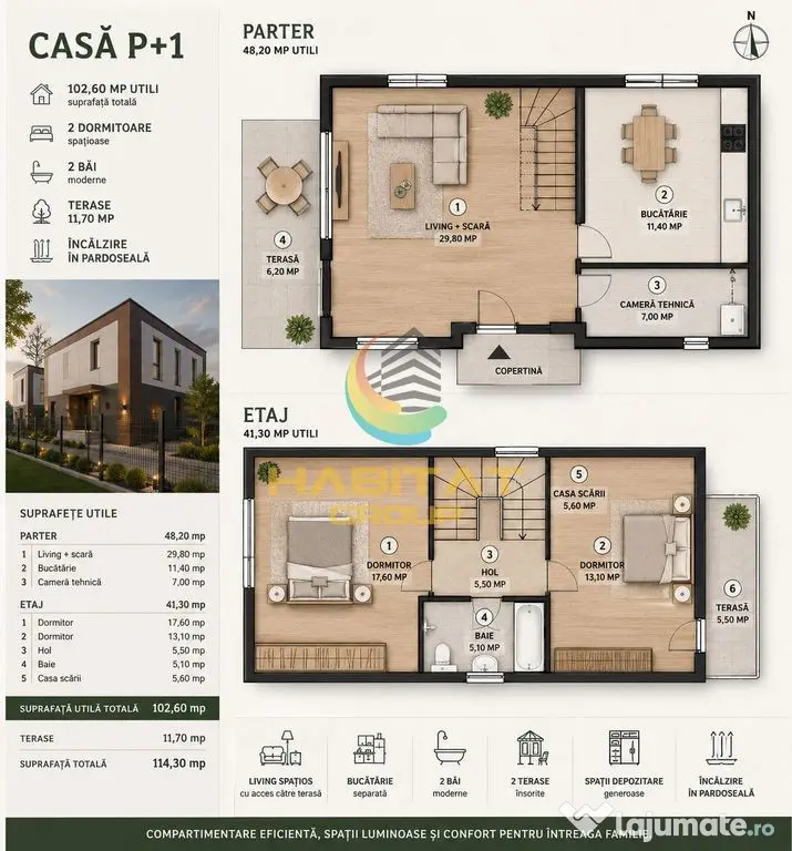 Vânzare Vila P+1 |114 mp | Fațadă Ventilata | Popești Leordeni - Popesti Leordeni (Bucuresti-Ilfov)
