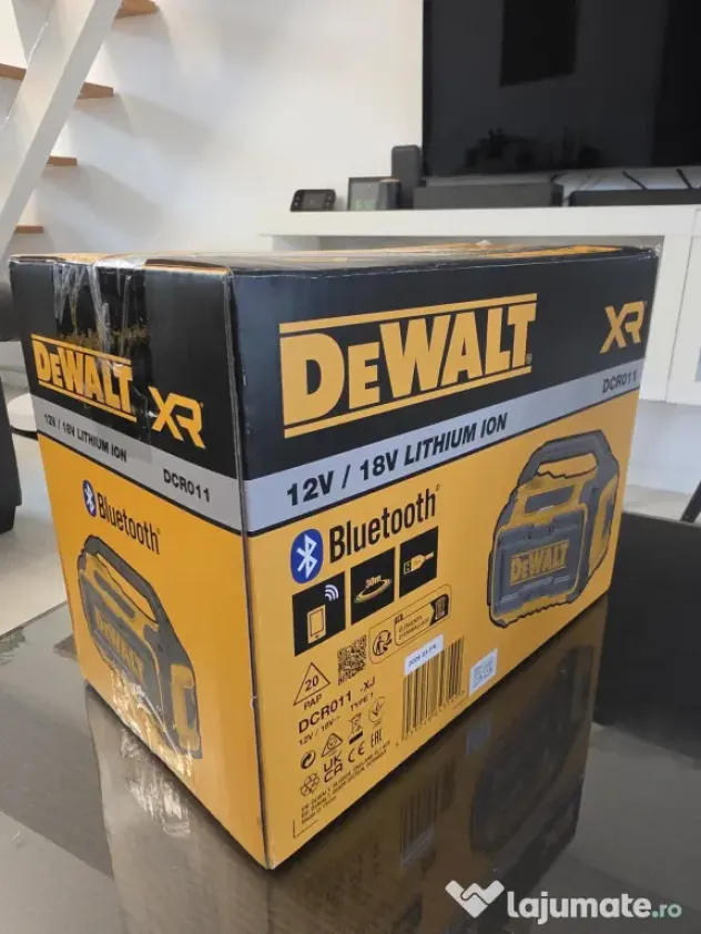 Boxa portabila Bluetooth DeWALT DCR011, 18V XR si FLEXVOLT, 10W, NOU