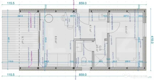 Casa modulara moderna, 2 camere, montare rapida - Cluj-Napoca (Cluj)