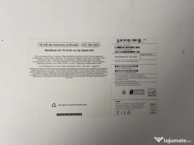 Macbook Air 15inch M3 2024 / 16GB / 512GB