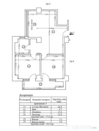 Apartament 3 camere, et.1 , 69,9mp, în Bloc Nou 2025 – L
