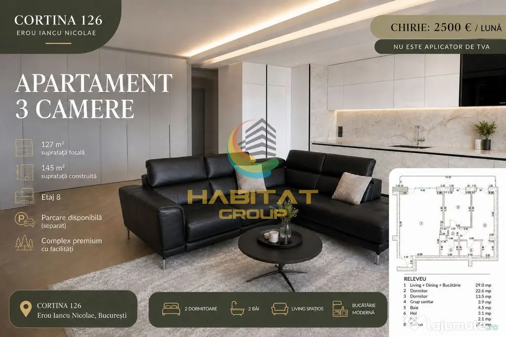 Vânzare Apartament 3 camere 127 mp - Pipera | Cortina 126 - Bucuresti (Bucuresti-Ilfov)