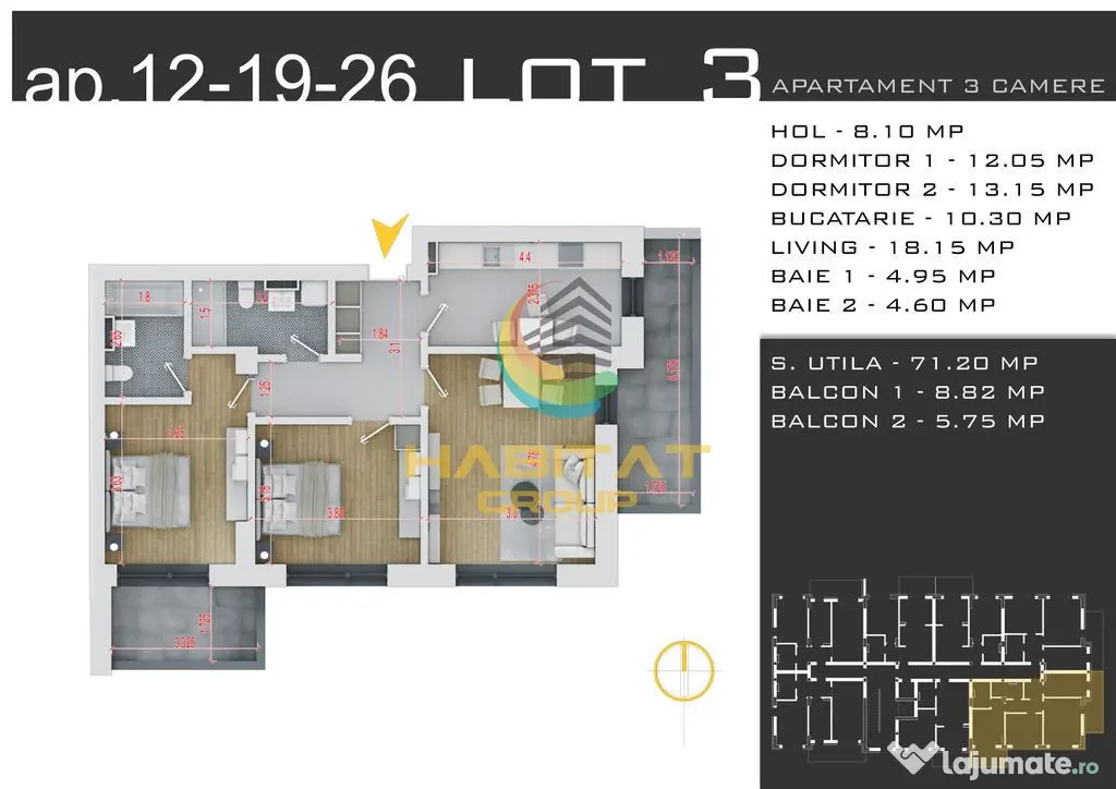 Pallady 3 camere decomandat 86 mp + loc parcare gratuit - Bucuresti (Bucuresti-Ilfov)