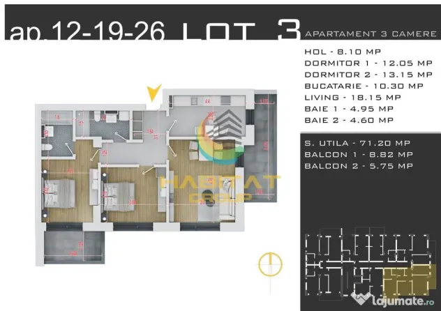 Pallady 3 camere decomandat 86 mp + loc parcare gratuit - Bucuresti (Bucuresti-Ilfov)